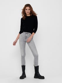 ONLY Solid colored Knitted Pullover -Black - 15170427