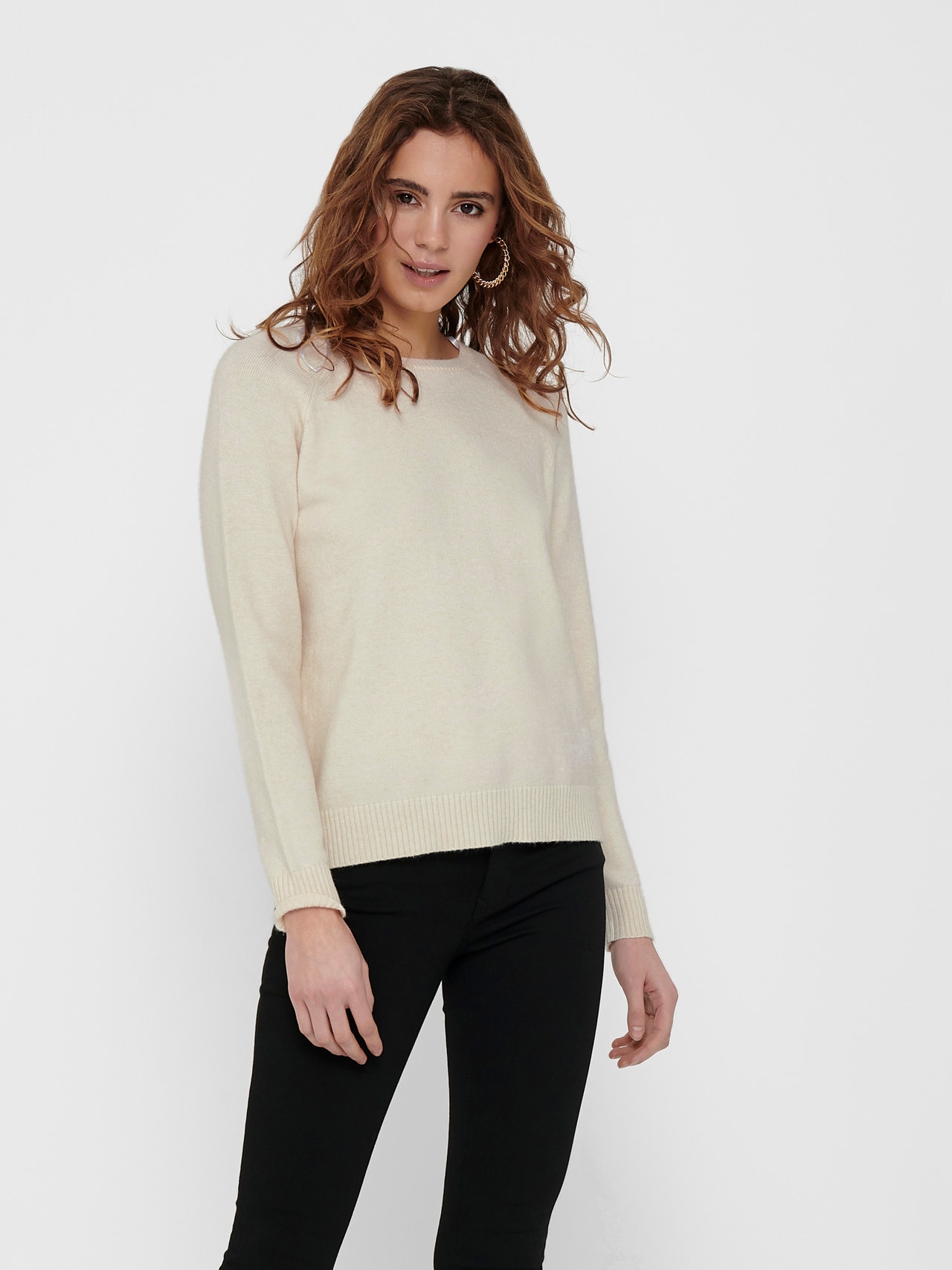 ONLY Solid colored Knitted Pullover -Whitecap Gray - 15170427