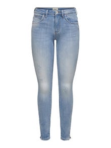 ONLY Kendell Reg Ankle Zip Jeans in Skinny Fit Skinny Fit Jeans -Light Blue Denim - 15170824