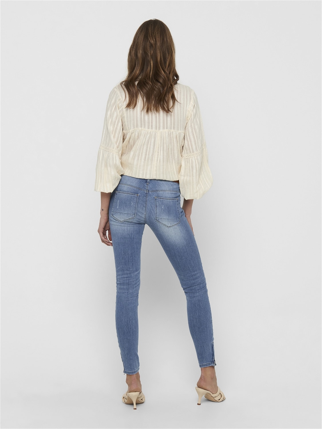 ONLY Kendell reg ankle zip Jeans skinny fit -Light Blue Denim - 15170824