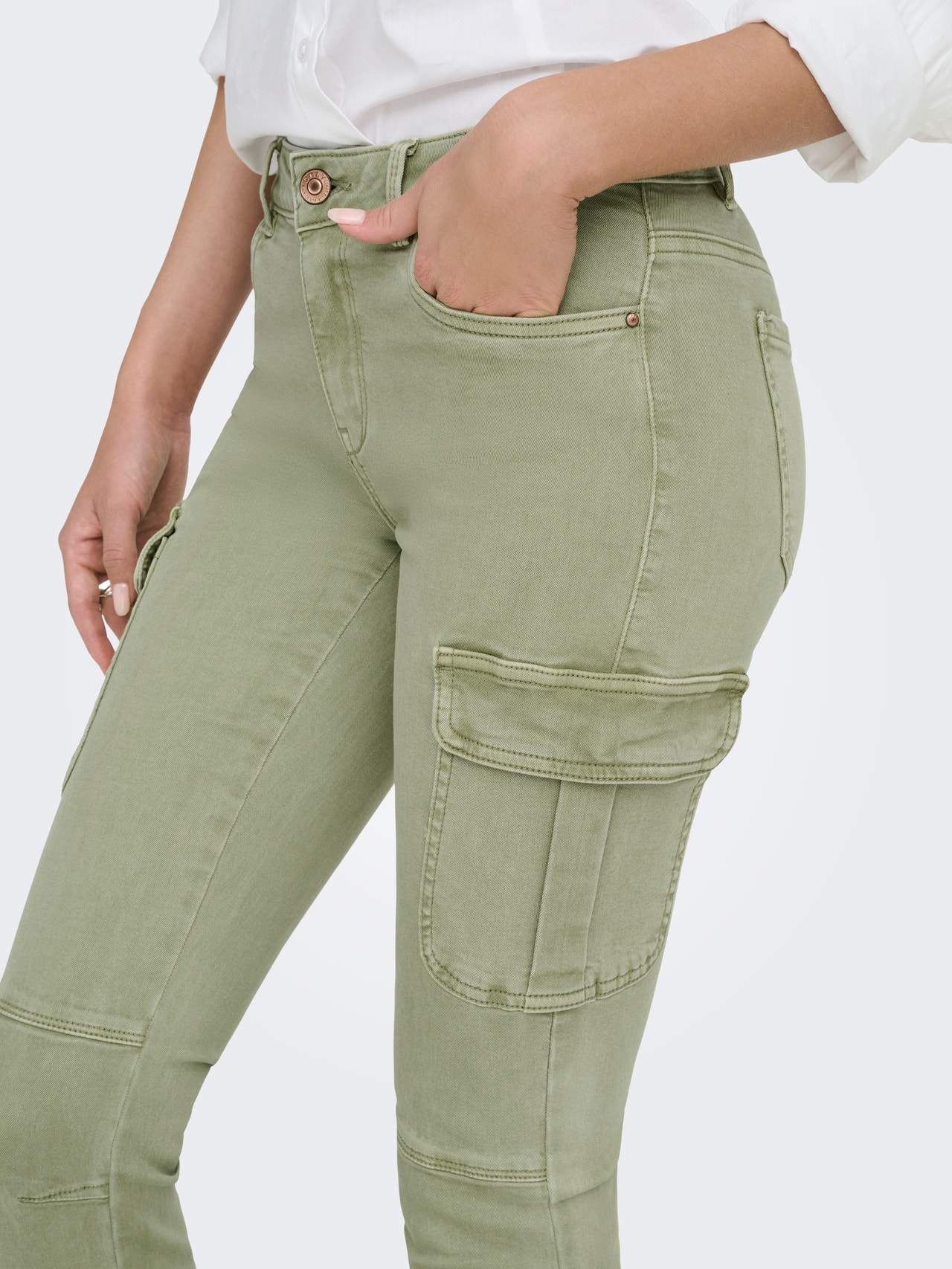 ONLY Pantalon Cargo ONLMISSOURI Slim Fit Femme - Pantalon Cargo Confortable