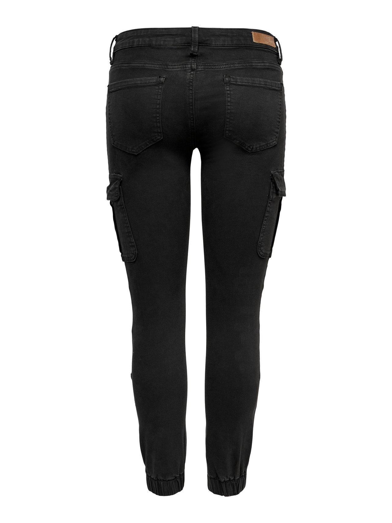 ONLY Slim fit Mid waist Elastisch detail Broeken -Black - 15170889