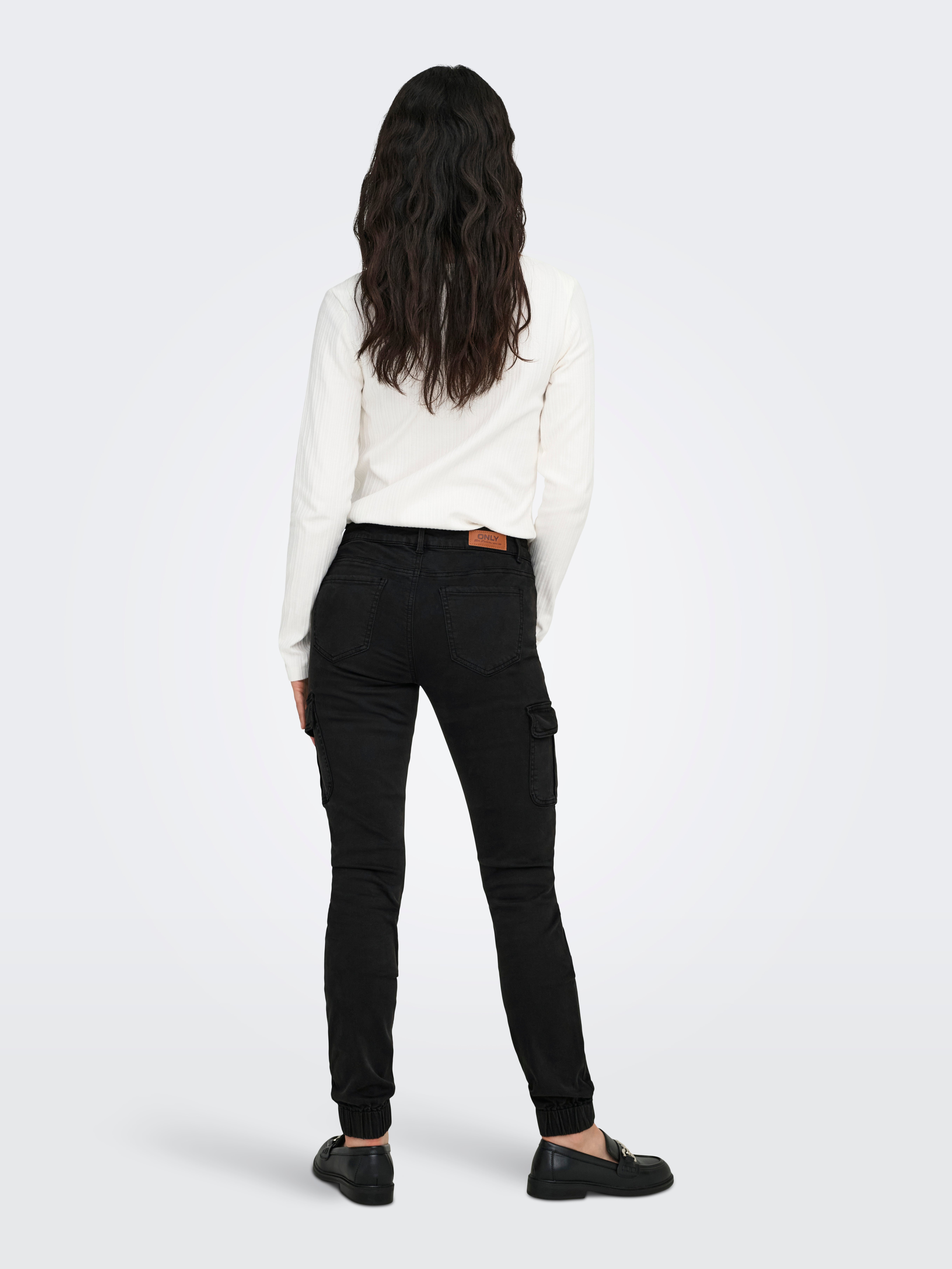 ONLMISSOURI Mittlere Taille Slim Fit Hose | Schwarz | ONLY®