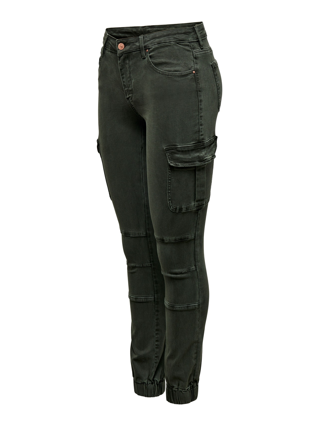 ONLY Slim Fit Mid waist Elasticated hems Trousers -Rosin - 15170889