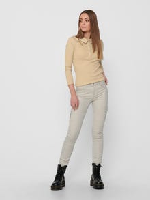 ONLY Pantalons Slim Fit Taille moyenne Élastique -Pumice Stone - 15170889
