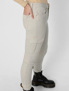 ONLY Slim Fit Mid waist Elasticated hems Trousers -Pumice Stone - 15170889