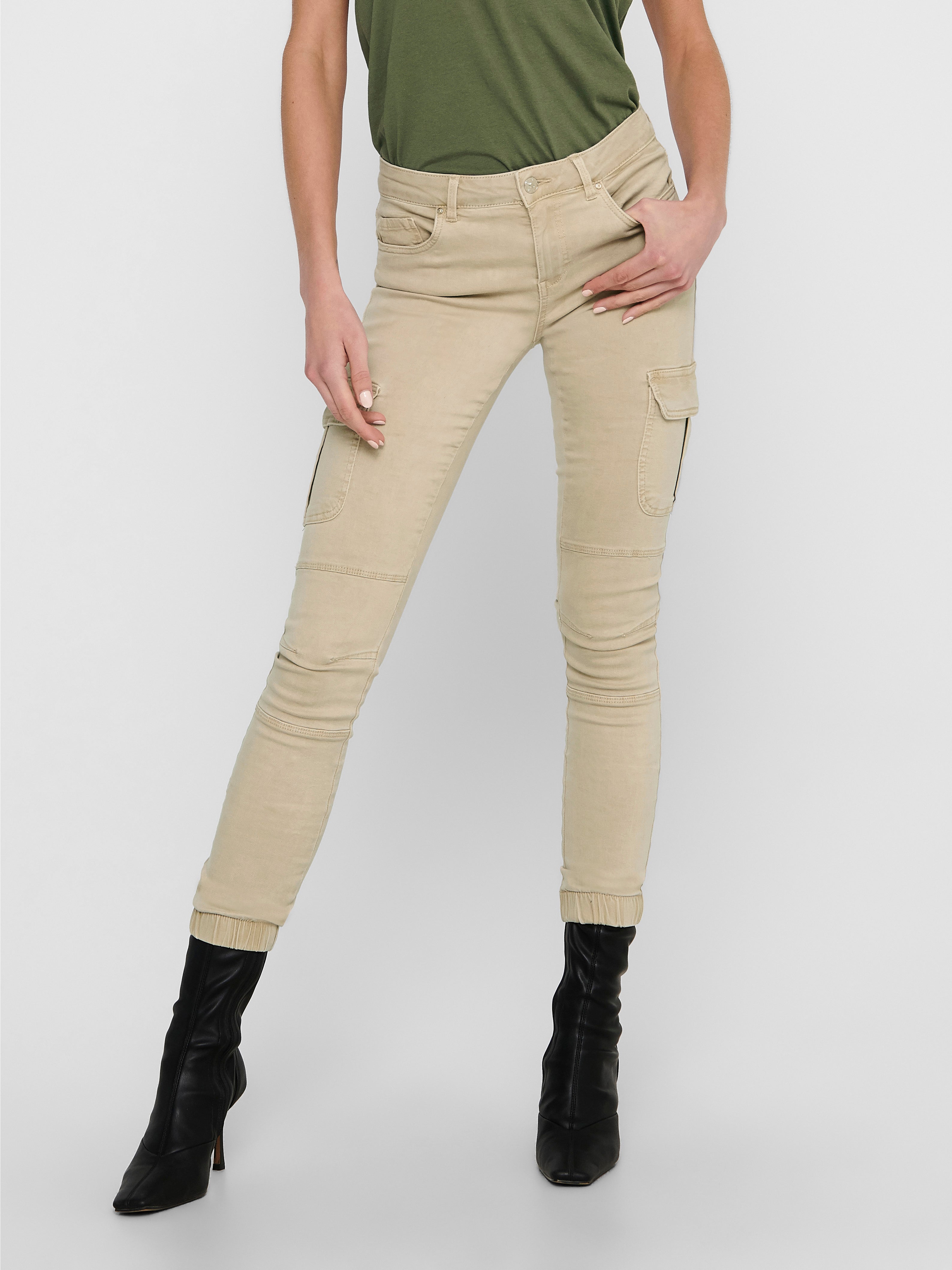 Brand find Womens Cord Skinny Fit Trouser with Zip Pockets 