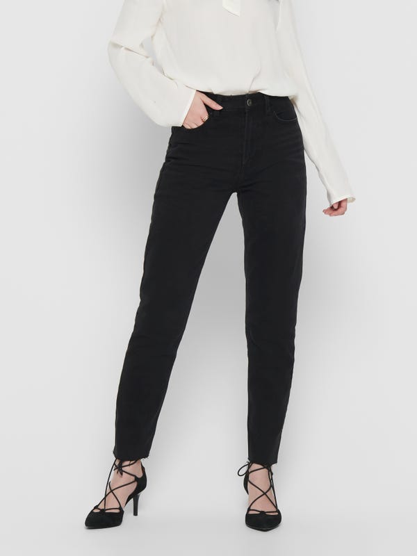 Only Jeans OnlRobyn Life X HW ST Dot47 - Blå - Straight | Ellos.se