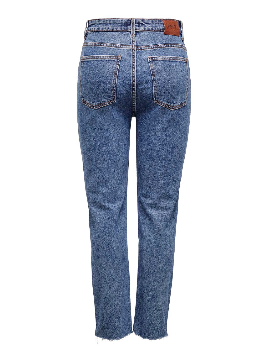 ONLY onlemily high waist straight jeans -Dark Blue Denim - 15171549