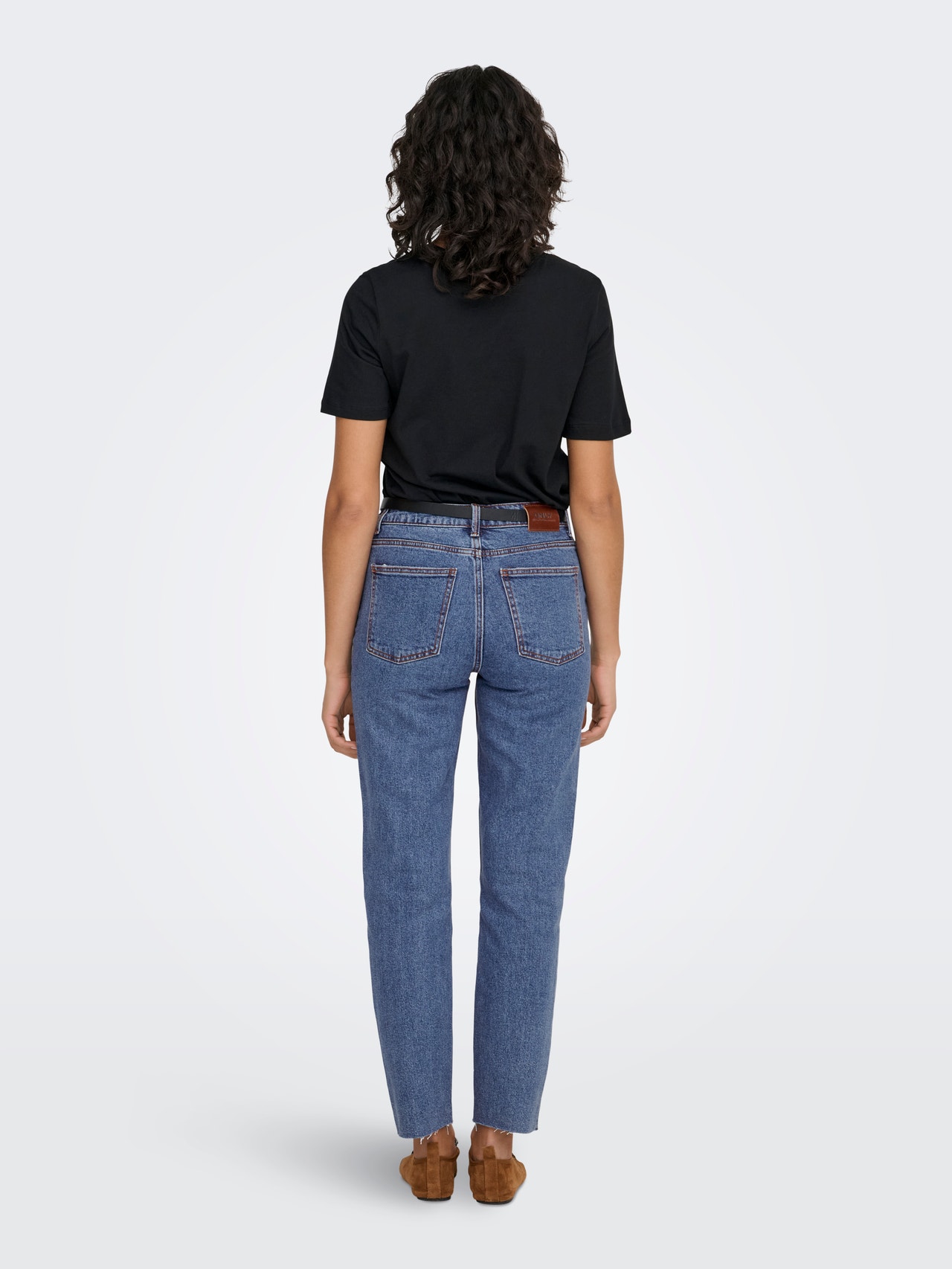 ONLY ONLEMILY Høy midje Straight Fit Jeans -Dark Blue Denim - 15171549