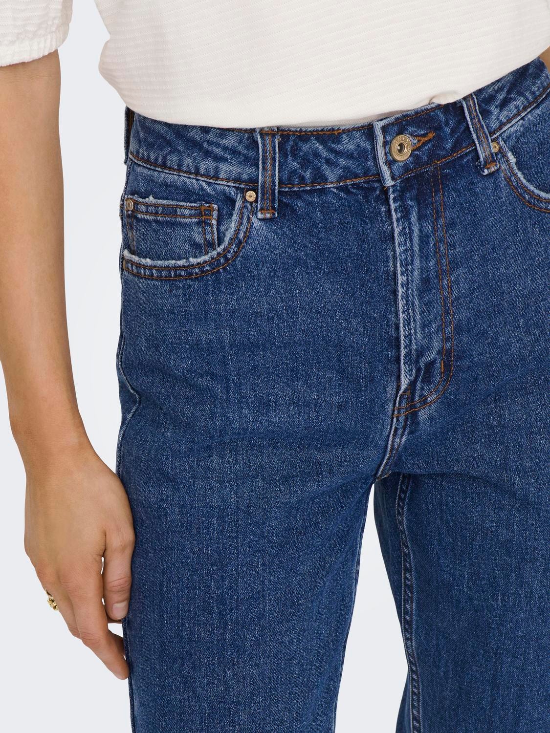 ONLY ONLEmily high waist Straight fit jeans -Dark Blue Denim - 15171549
