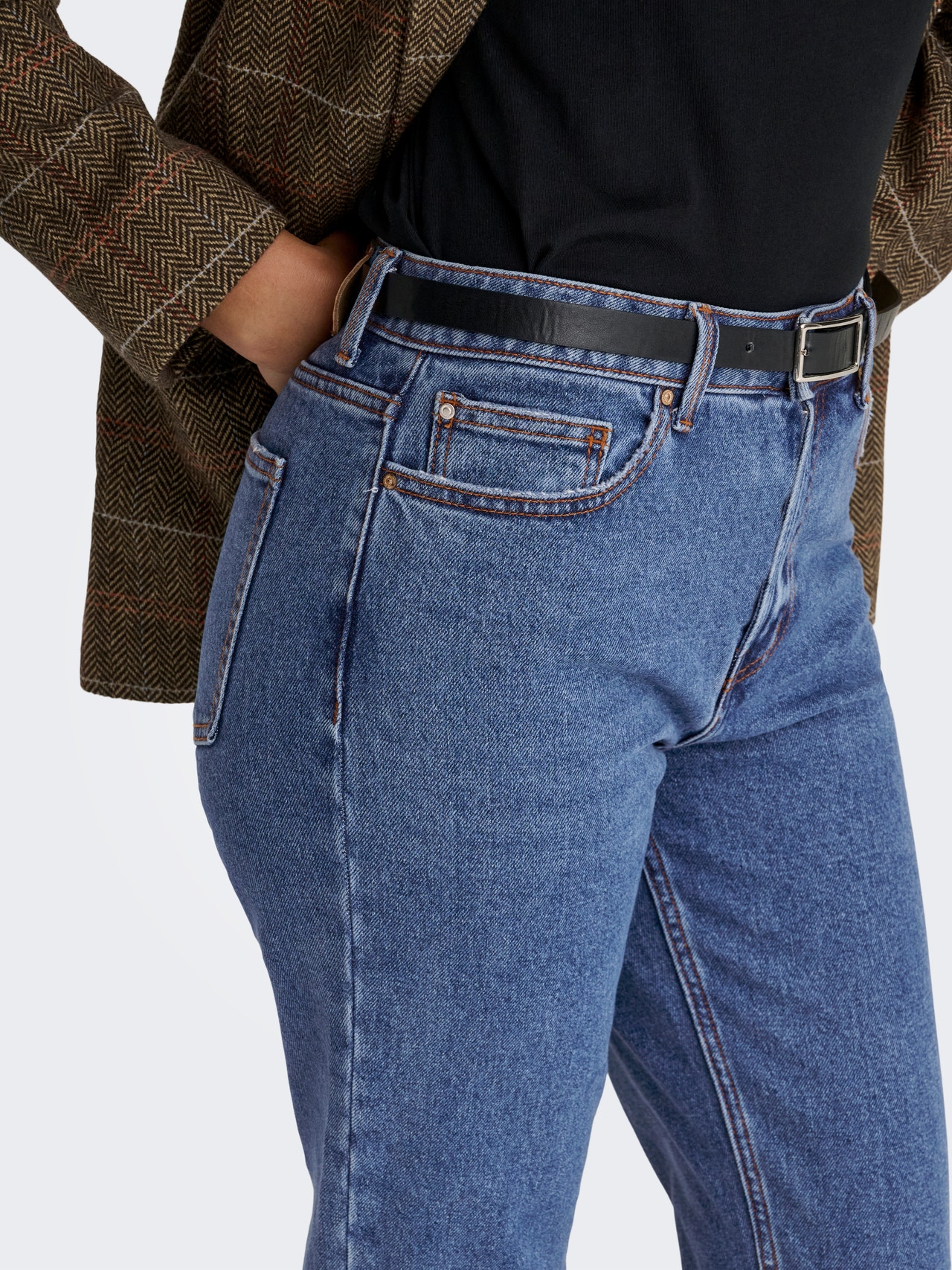 ONLEMILY High waist Straight Fit Jeans | Dark Blue | ONLY®