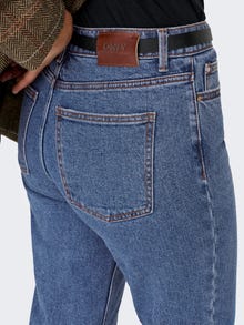 ONLY ONLEMILY Høy midje Straight Fit Jeans -Dark Blue Denim - 15171549