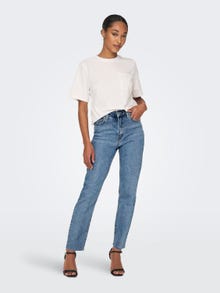ONLY ONLEmily hw cropped ankle Straight fit-jeans -Light Blue Denim - 15171550