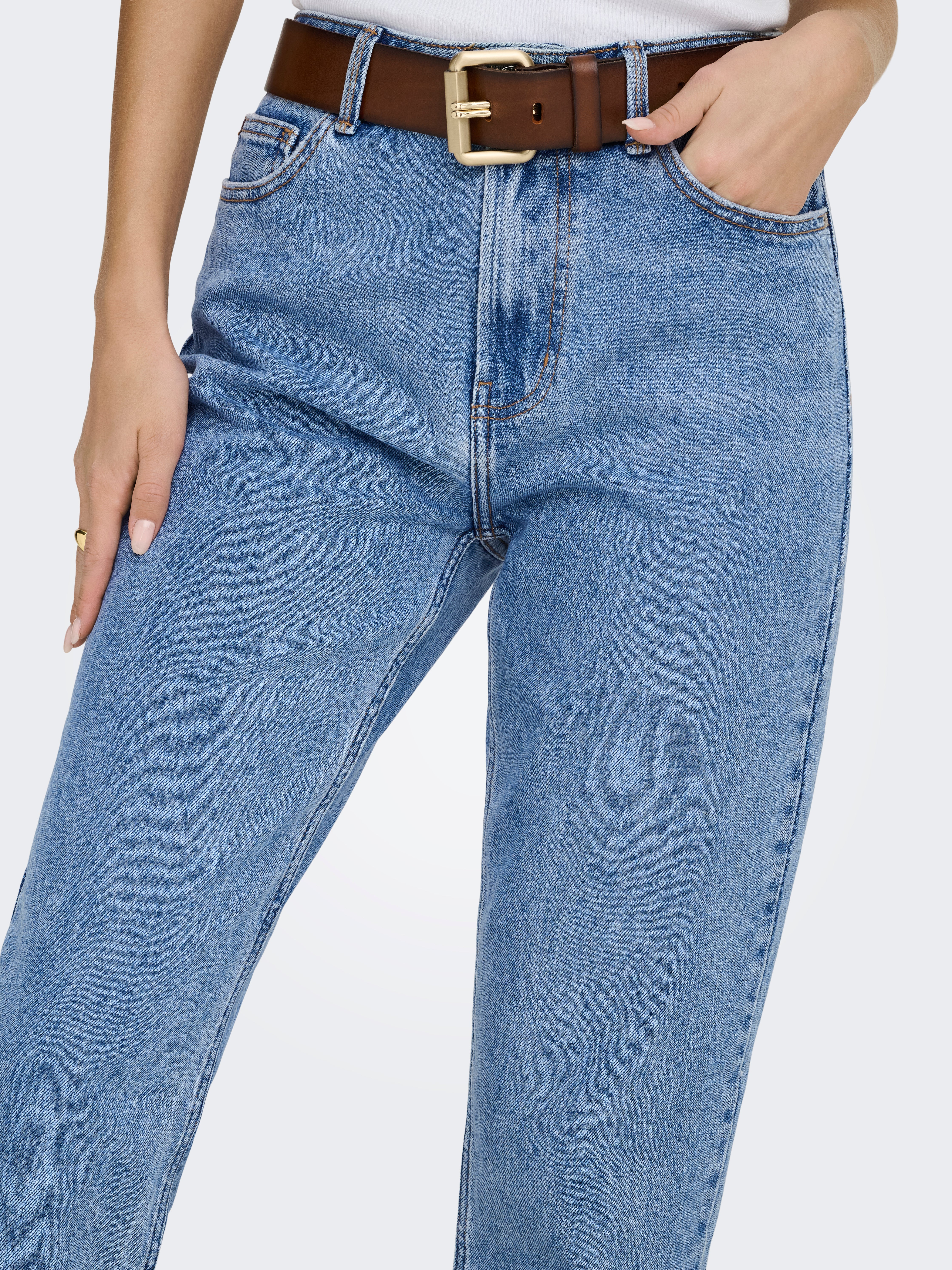 ONLEMILY Taille haute Straight Fit Jeans | Bleu clair | ONLY®