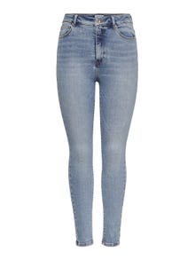 ONLY Skinny Fit Hohe Taille Jeans -Light Blue Denim - 15173010