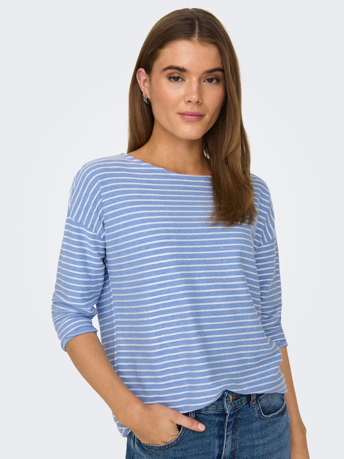 ONLY Regular Fit Boat neck Dropped shoulders Top -Provence - 15173186