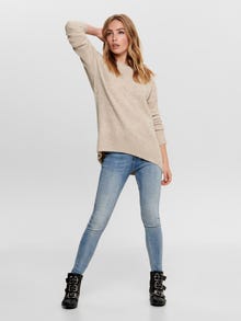 ONLY Regular Fit Round Neck High cuffs Dropped shoulders Pullover -Nomad - 15173800