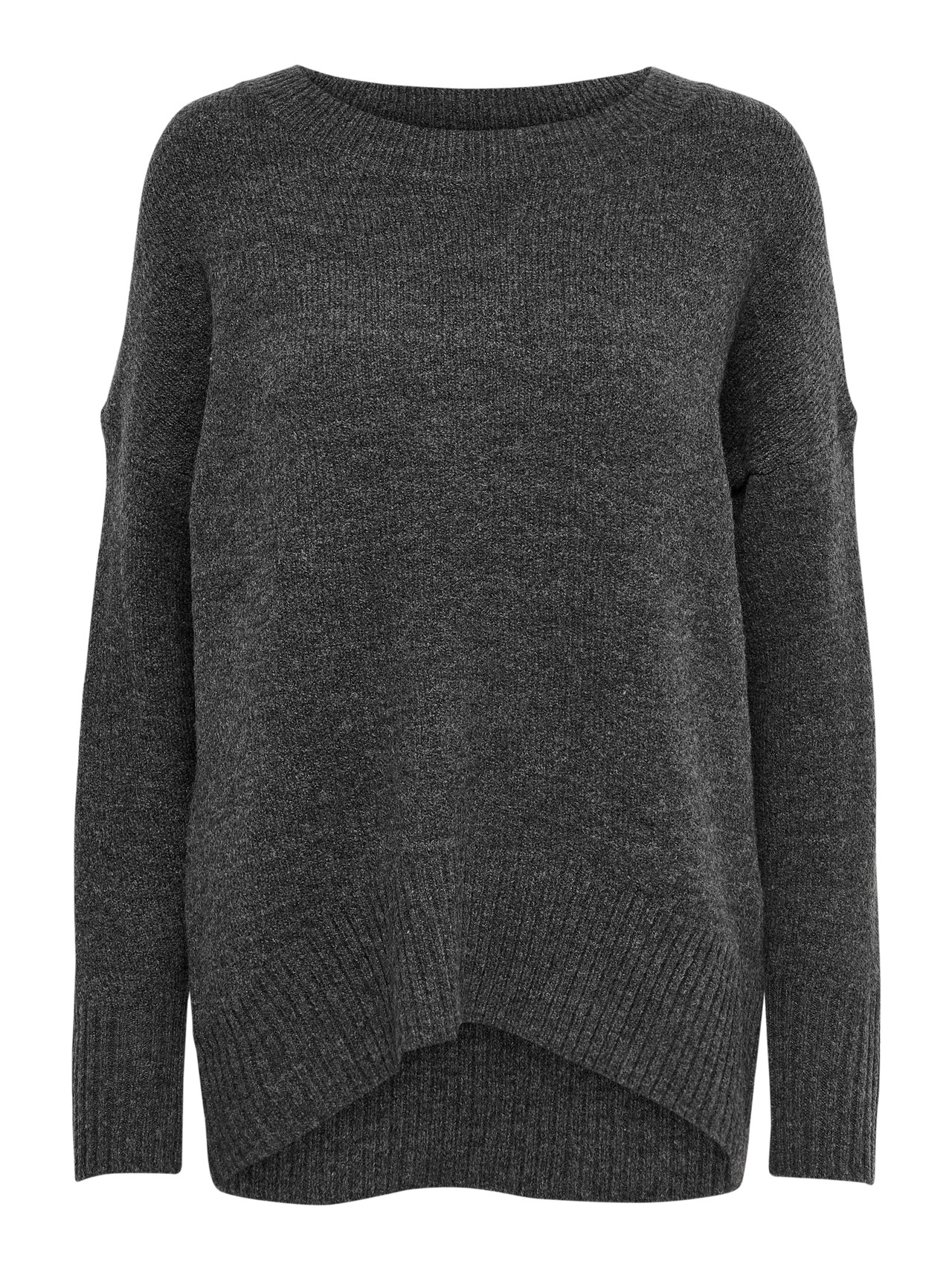 ONLY Detaljert Strikket pullover -Dark Grey Melange - 15173800
