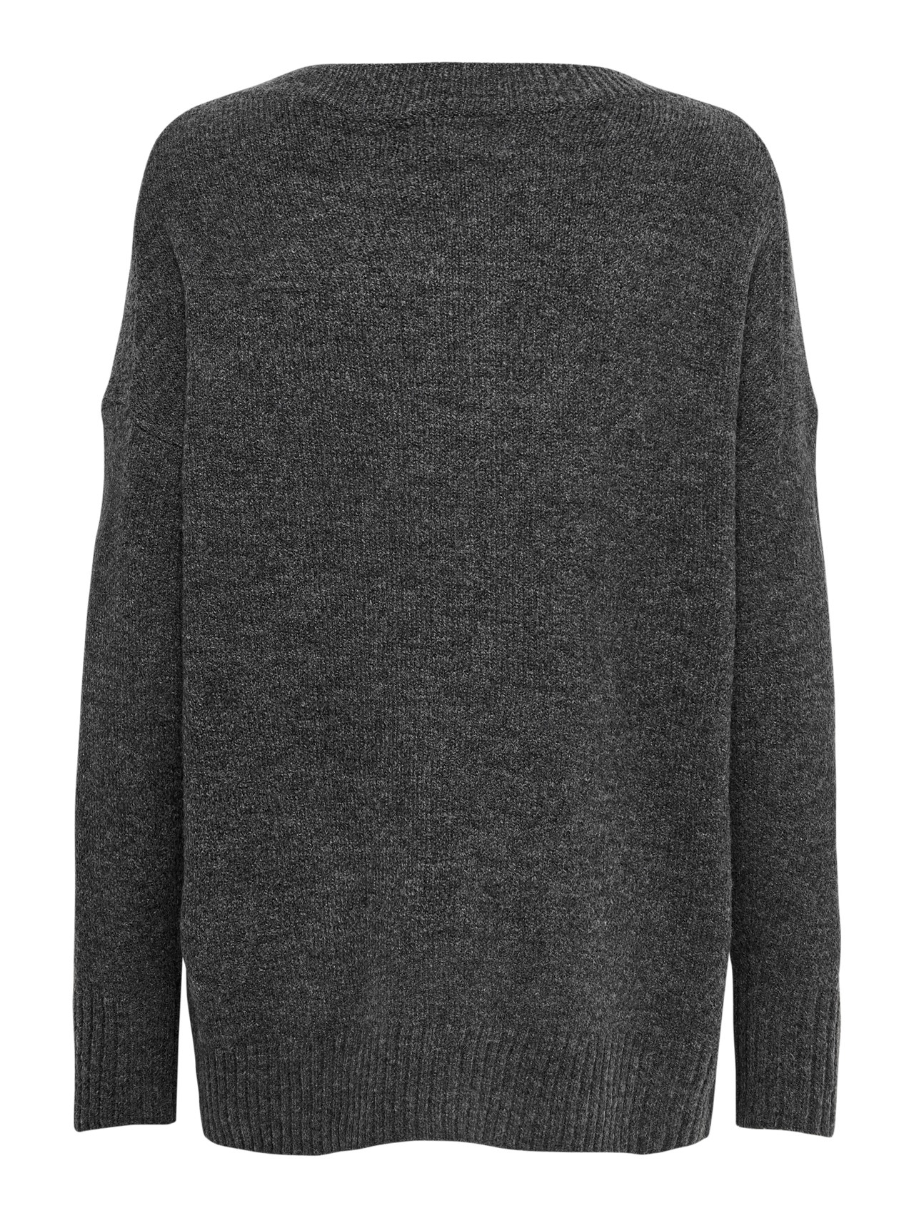 ONLY O-neck knitted pullover -Dark Grey Melange - 15173800
