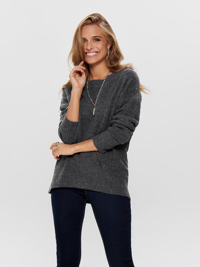 ONLY Regular Fit Round Neck High cuffs Dropped shoulders Pullover - 15173800