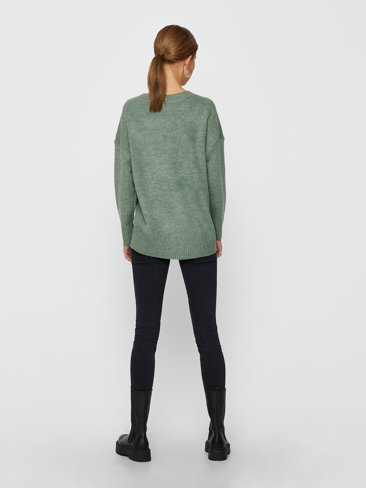 ONLY Detaljprydd Stickad tröja -Balsam Green - 15173800