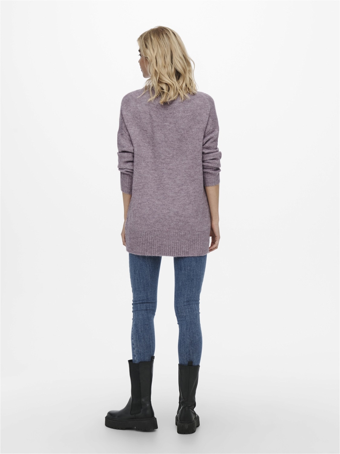 ONLY Pull-overs Regular Fit Col rond Bas hauts Épaules tombantes -Purple Ash - 15173800