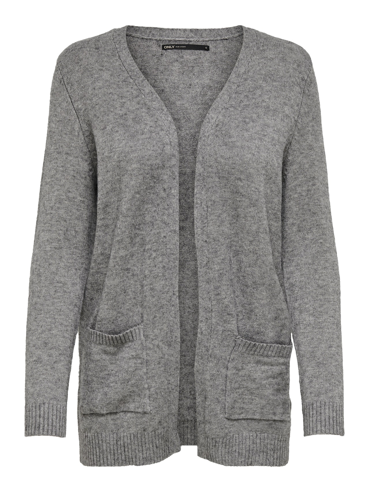 ONLY Regular Fit V-Neck Knit Cardigan -Medium Grey Melange - 15174274