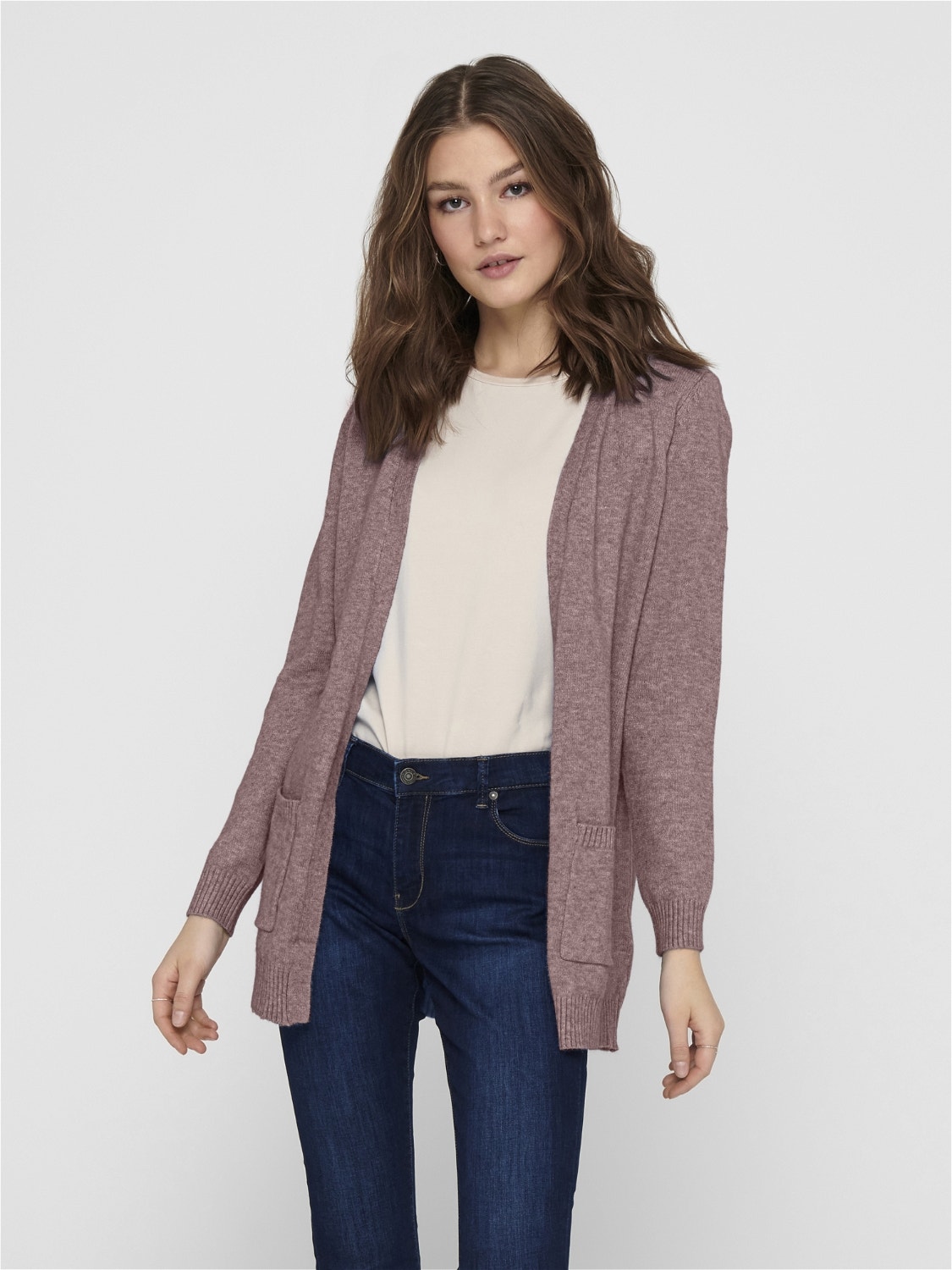 ONLY Knitted cardigan -Rose Brown - 15174274
