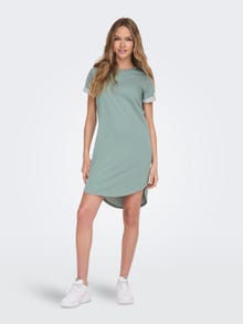 ONLY Regular fit O-hals Korte jurk -Chinois Green - 15174793