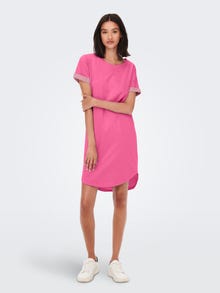ONLY Mini T-shirt Kjole -Shocking Pink - 15174793