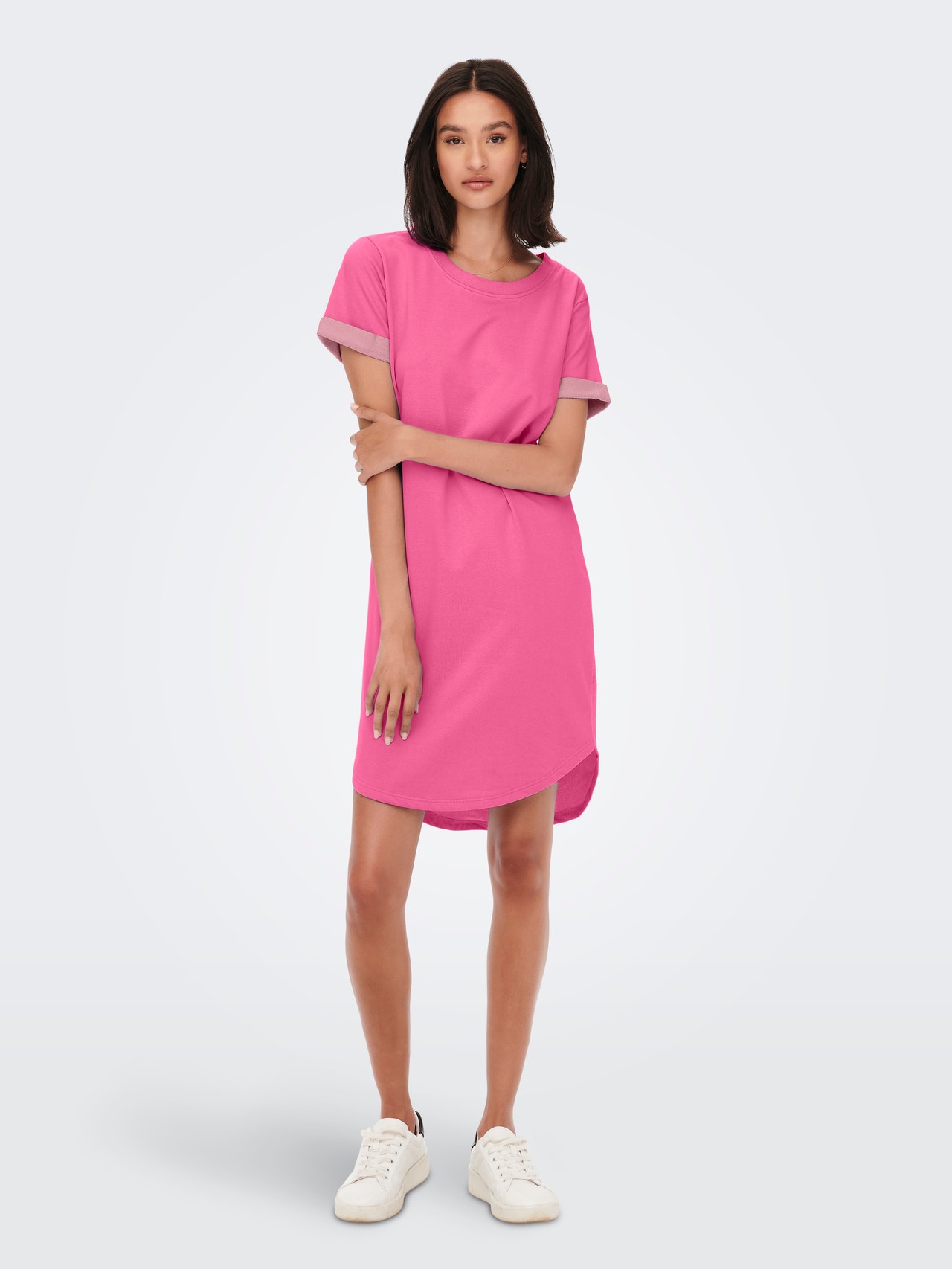 ONLY Robe courte Regular Fit Col rond -Shocking Pink - 15174793