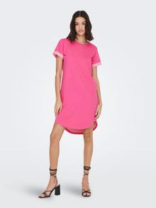 ONLY Mini T-shirt Kjole -Shocking Pink - 15174793