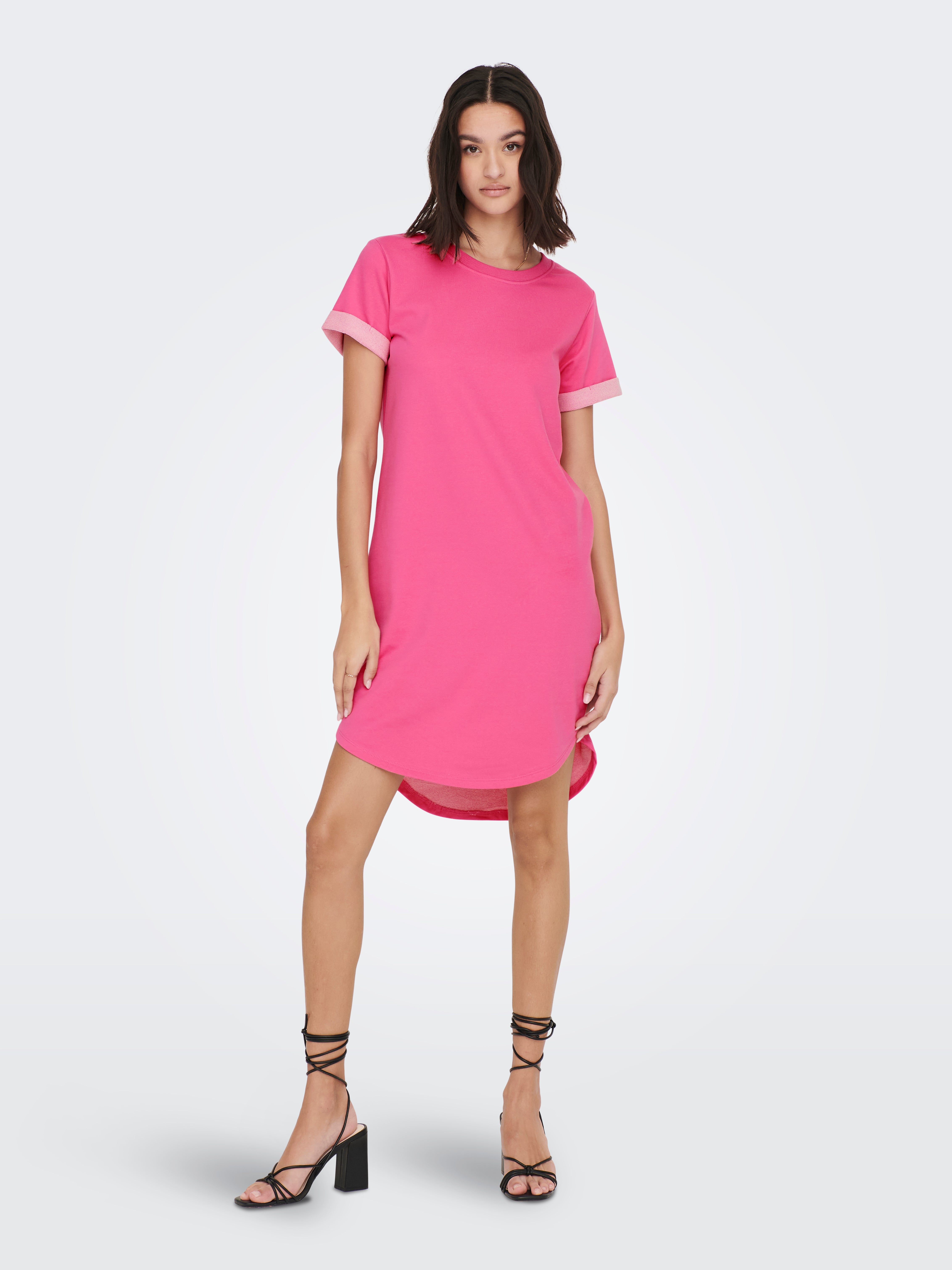 Neon pink t store shirt dress