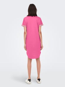 ONLY Regular Fit Round Neck Short dress -Shocking Pink - 15174793