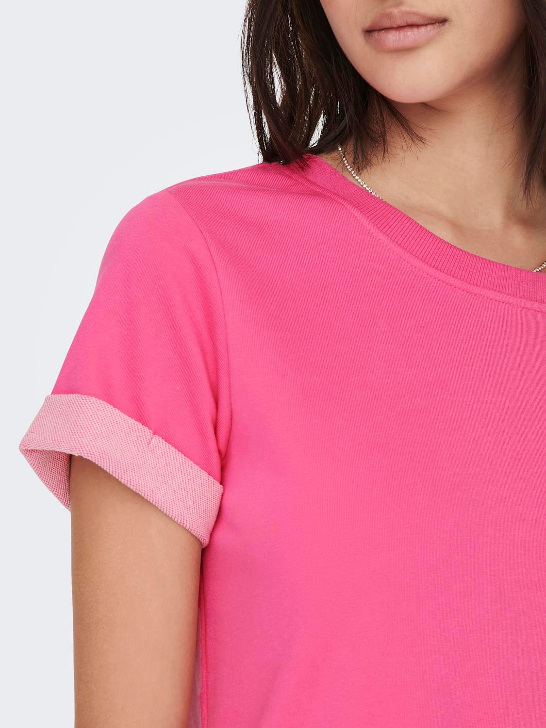 ONLY mini T-shirt Dress -Shocking Pink - 15174793