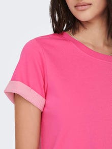 ONLY Regular Fit Round Neck Short dress -Shocking Pink - 15174793