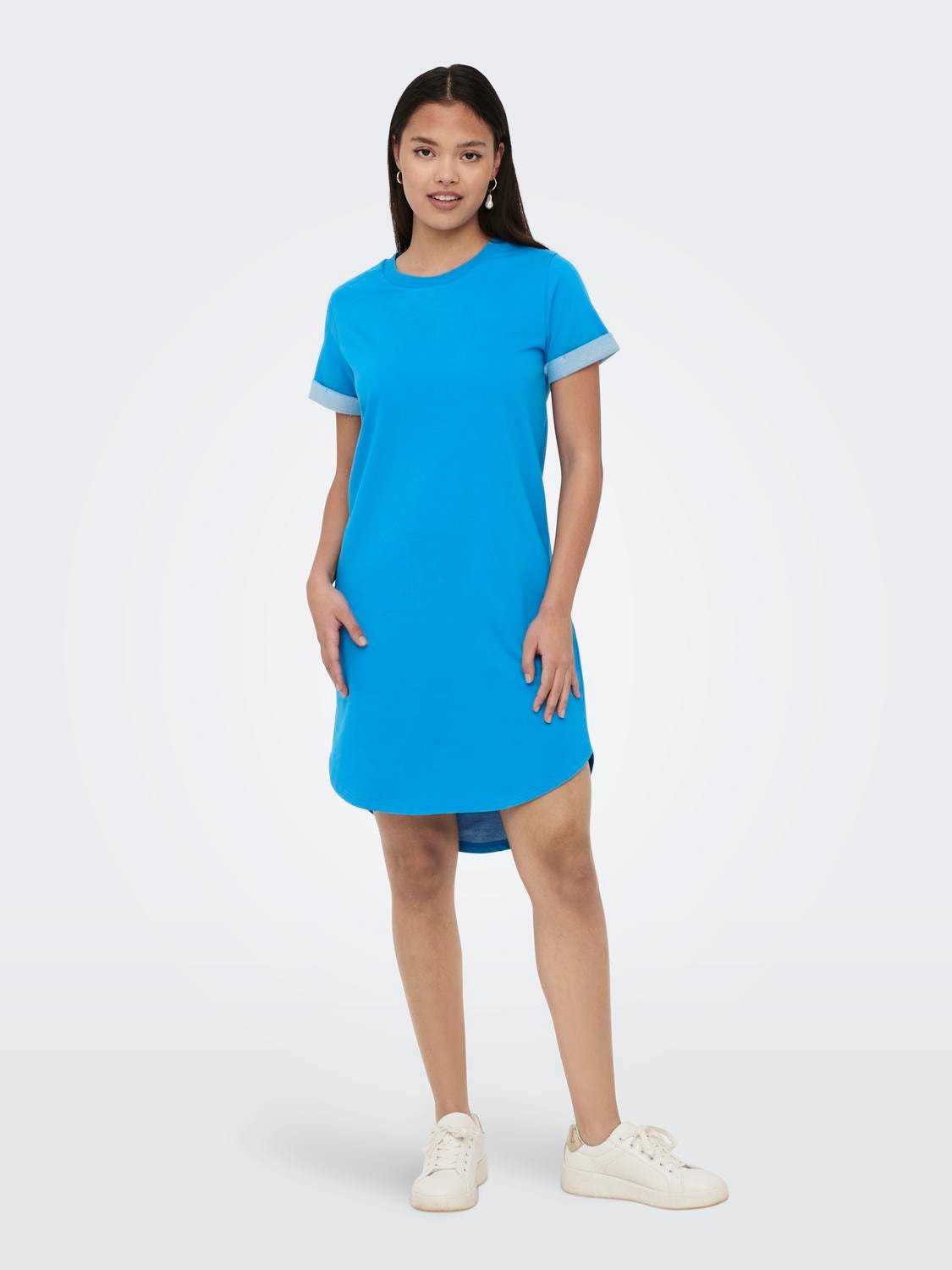 ONLY Regular Fit Round Neck Short dress -Dresden Blue - 15174793
