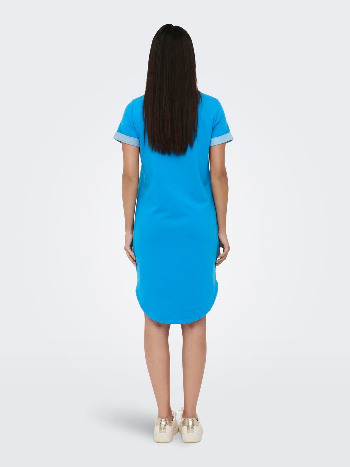 ONLY Normal geschnitten Rundhals Kurzes Kleid -Dresden Blue - 15174793