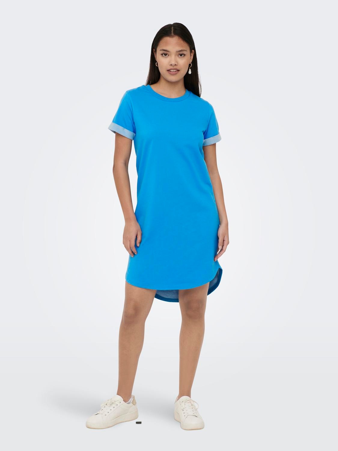 ONLY Regular Fit Round Neck Short dress -Dresden Blue - 15174793