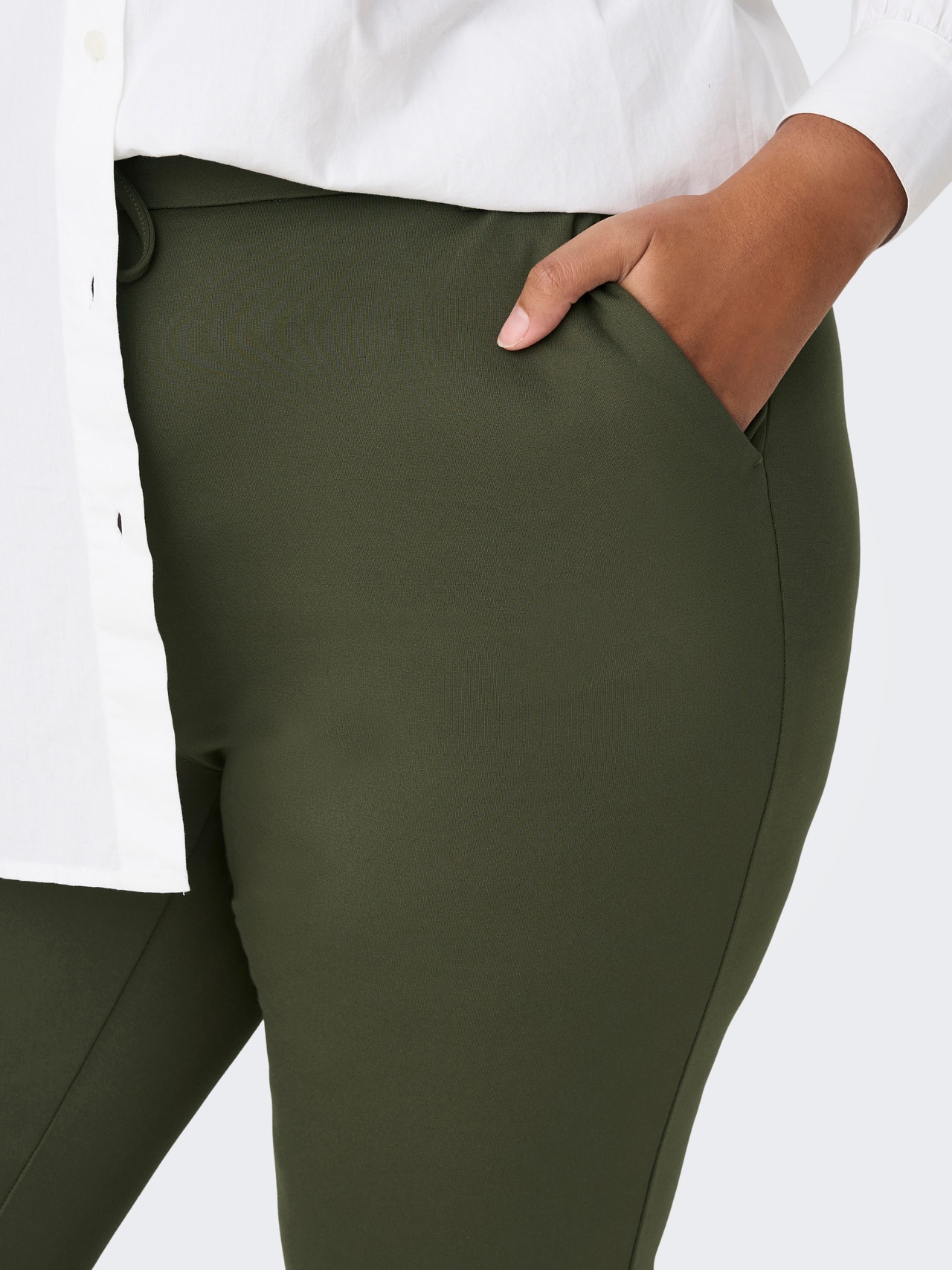 Curvy solid colored Trousers | ONLY® Dark Grey 