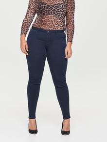 ONLY Curvy CARThunder push reg Skinny fit-jeans -Dark Blue Denim - 15174944