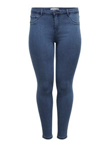 ONLY Curvy Thunder push up reg Jeans skinny fit -Medium Blue Denim - 15174945