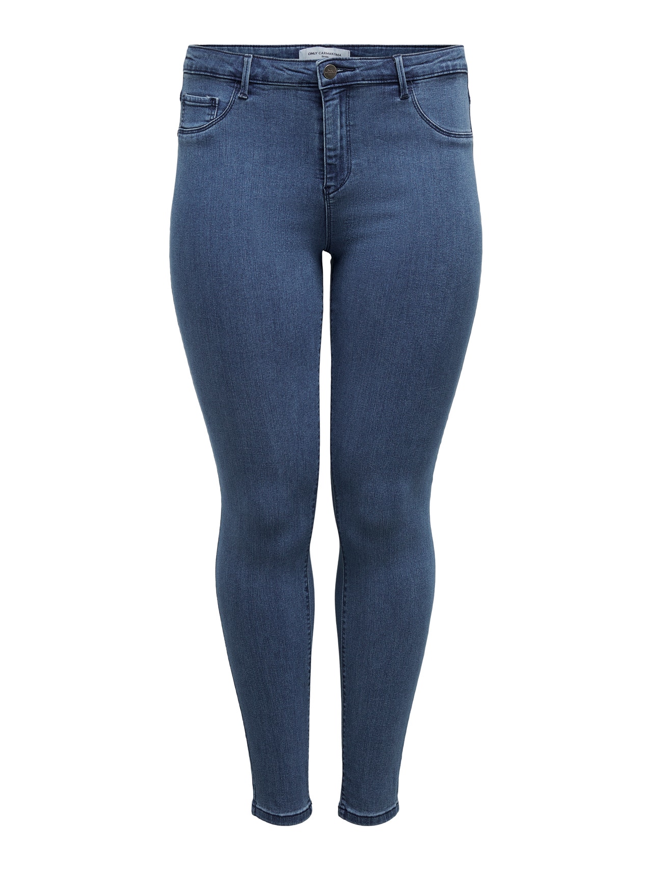 ONLY Curvy Thunder push up reg Skinny jeans -Medium Blue Denim - 15174945