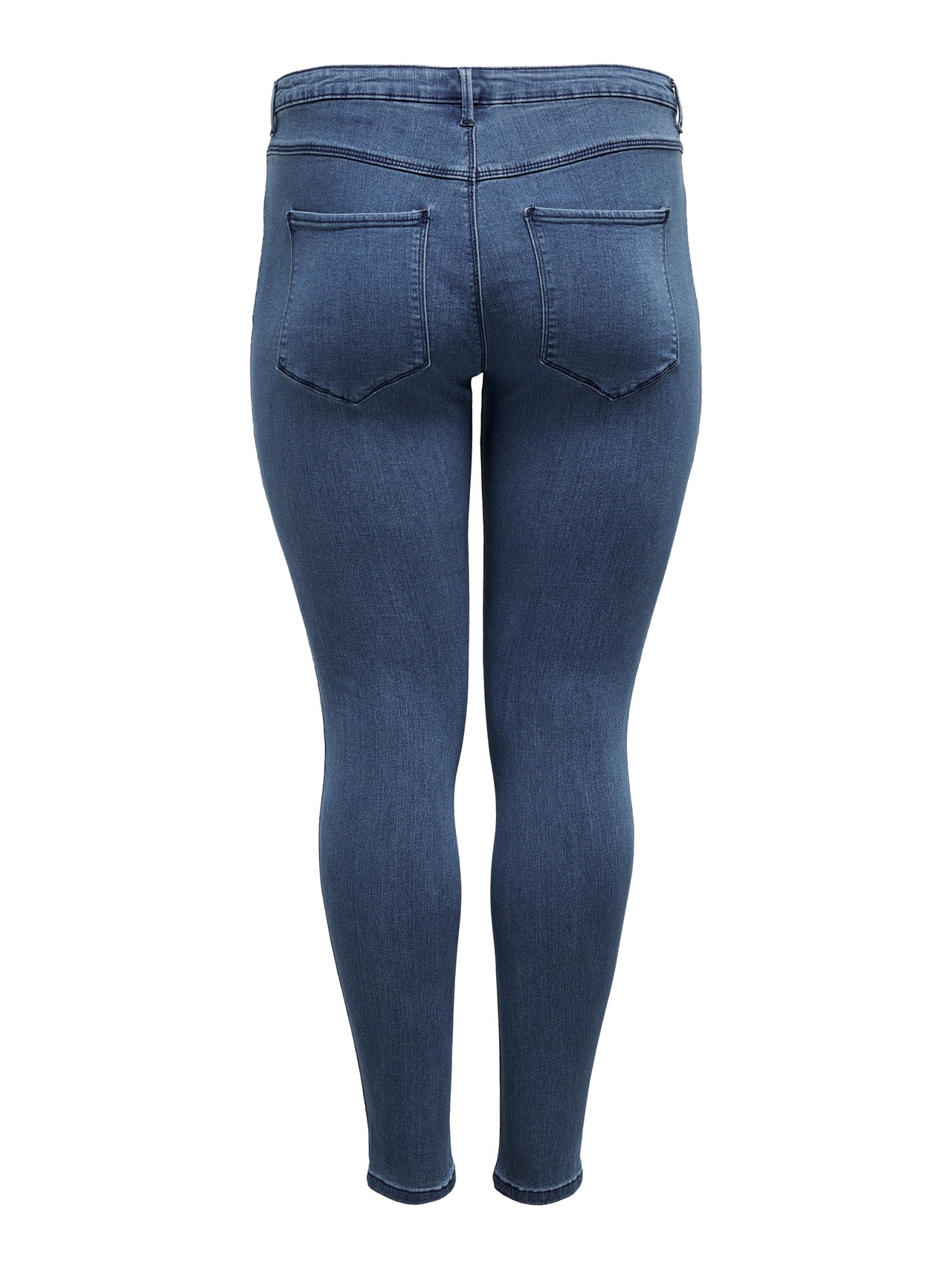 ONLY Curvy Thunder push up reg Skinny fit-jeans -Medium Blue Denim - 15174945