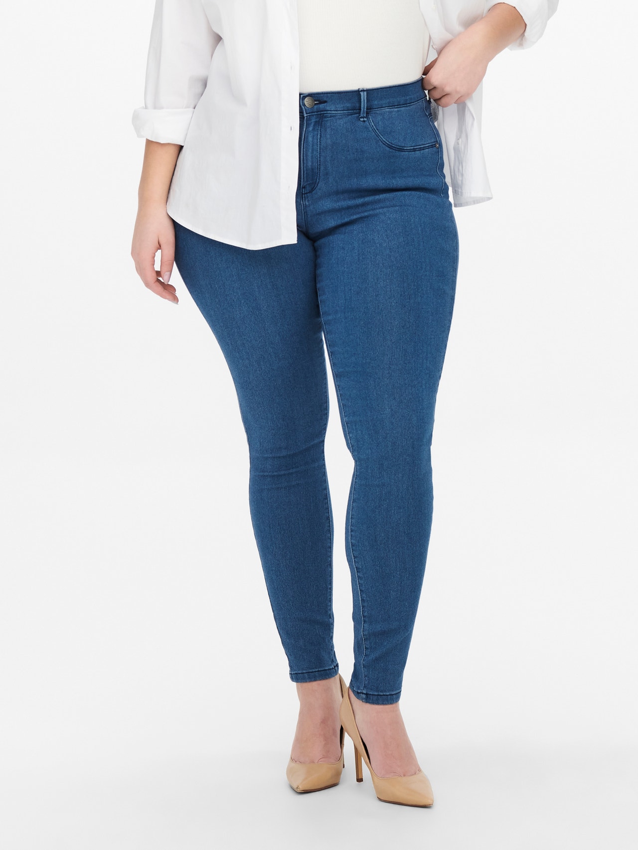 ONLY Skinny Fit Jeans -Medium Blue Denim - 15174945