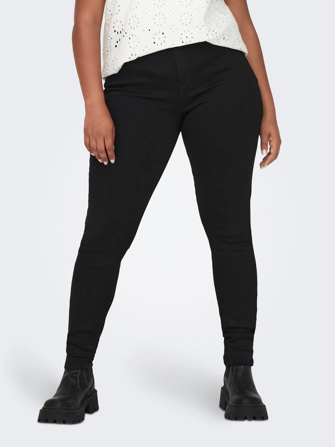 ONLY Curvy CARStorm push hw Jeans skinny fit -Black - 15174946