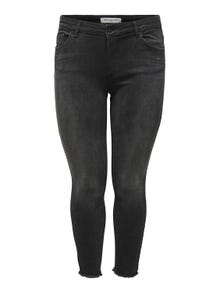 ONLY Curvy CARwilly reg ankle Skinny jeans -Black - 15174949