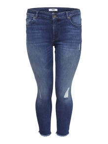 ONLY Curvy CARwilly reg ankle Skinny fit jeans -Medium Blue Denim - 15174950