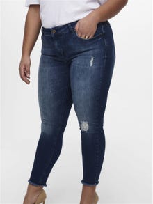 ONLY Curvy Carwilly reg ankle Skinny fit-jeans -Medium Blue Denim - 15174950